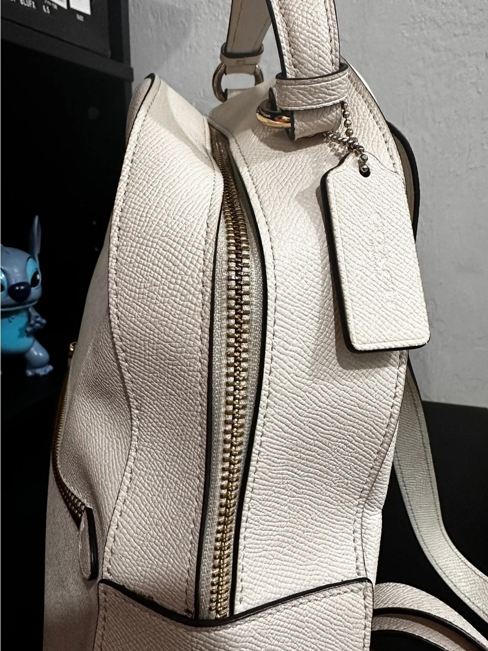 Coach Court Leather Backpack Chalk White Pebbled Leather – Authentic